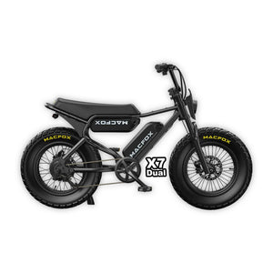 MACFOX X7 (DUAL BATTERY) - Step Over eBike - Macfox - X7dual - eBike - Black - Box eBike Super Shop