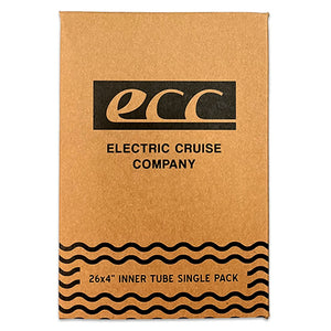 Product image of an eBike 26x4 fat tire self-sealing bicycle tube with a Schrader valve, designed for heavy-duty e-bike use.
