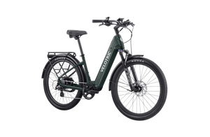 Velotric Discover 2 eBike in Pine Green color, shown in its box with packaging, product image highlighting the in-box presentation.