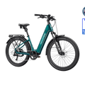 Emerald green Velotric Discover 3 eBike side view, showcasing step-through frame, battery, and rear rack