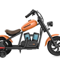 Orange eMOTO Hyper Gogo Challenger 12 Plus electric bike with training wheels
