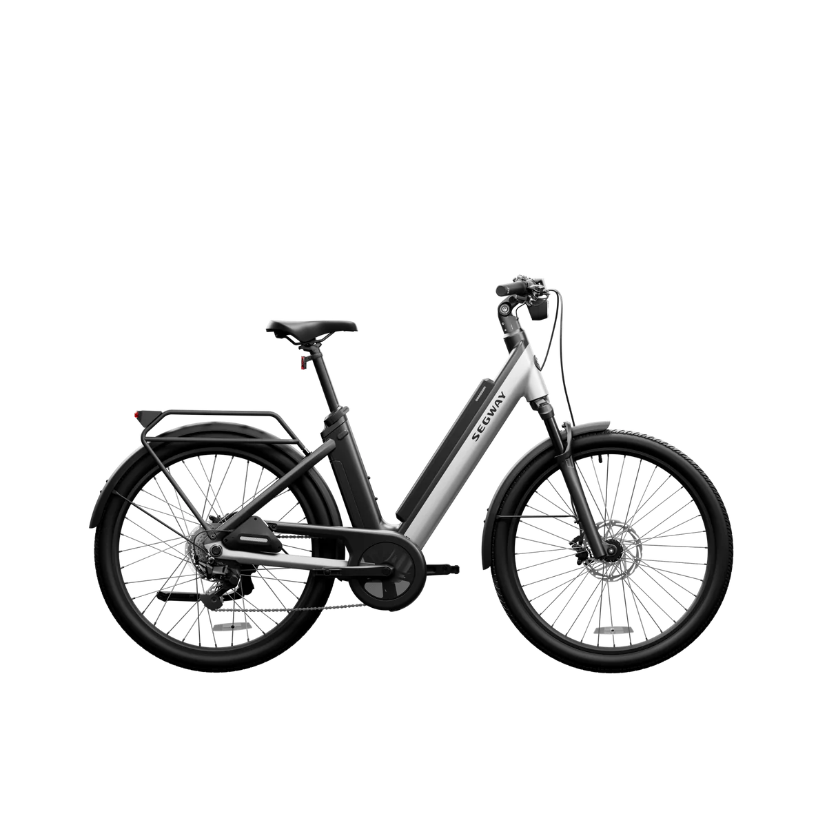Segway Myon eBike in Skyscraper Gray, side view, against a white background