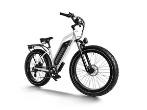 White Himiway C3 Cruiser Step-Thru eBike, side view, showcasing frame design and wheels