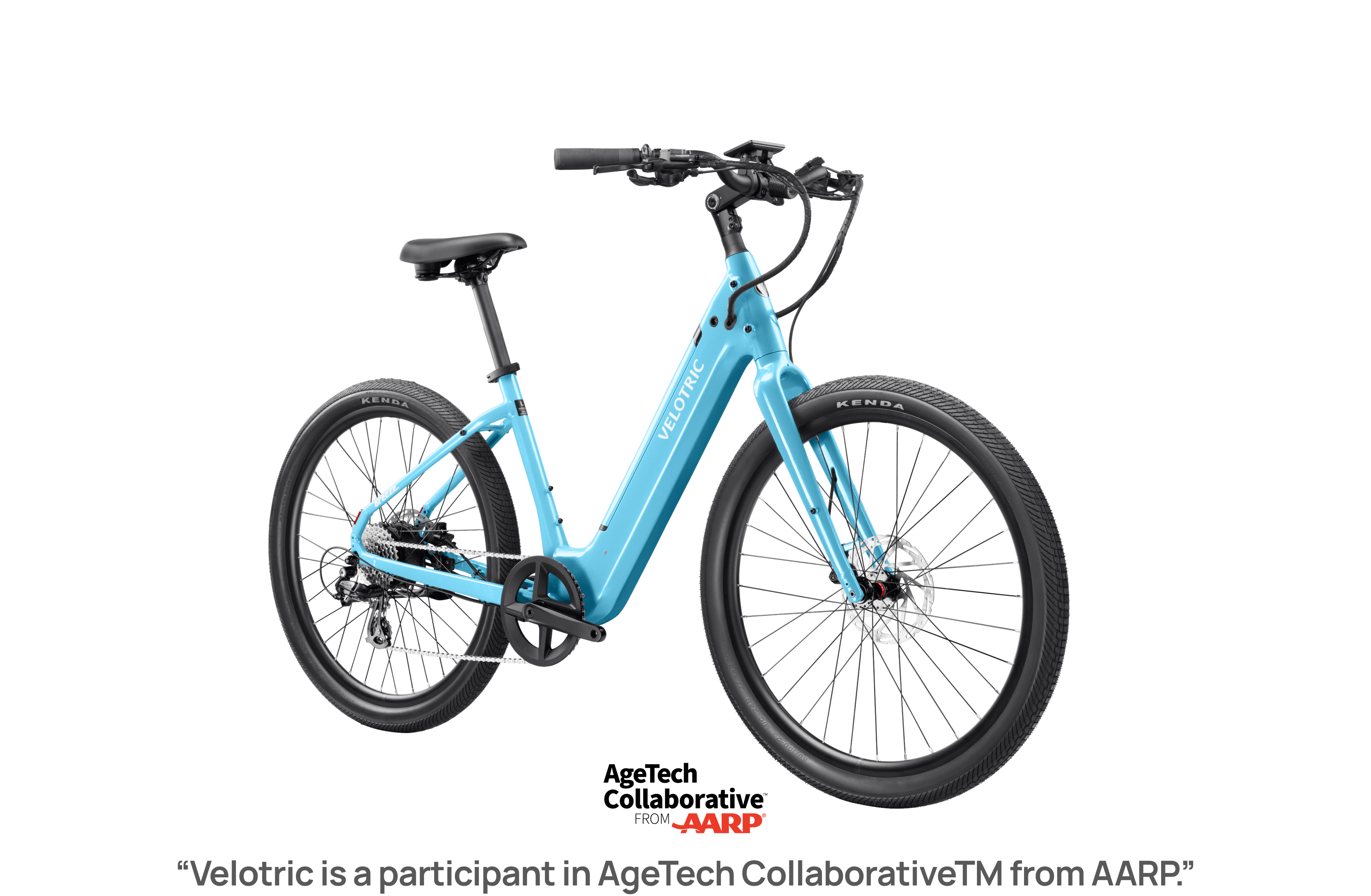 Velotric Breeze 1 eBike in Ocean Mist color, side view, displayed against a plain background