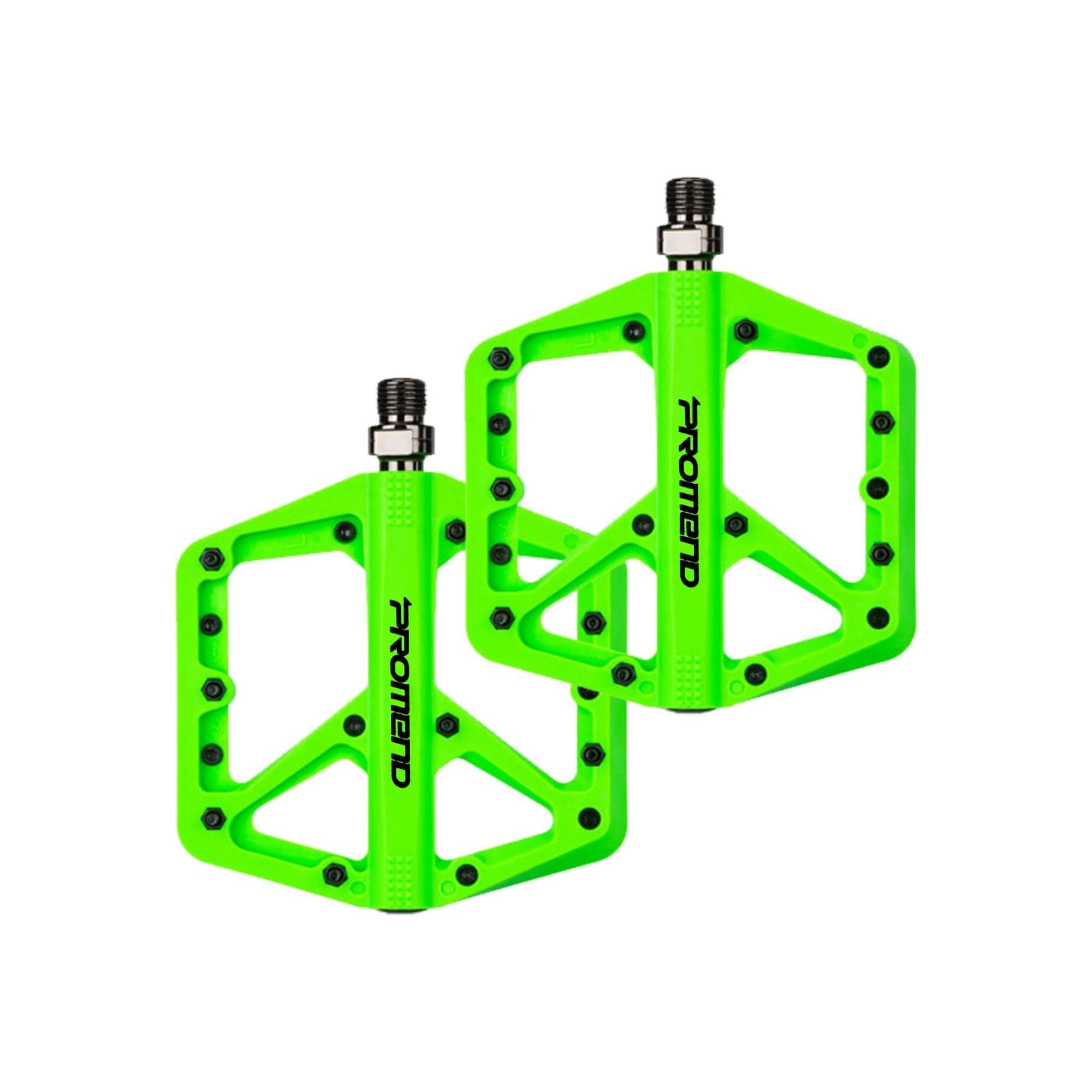 Green nylon bicycle pedal, size 8, shown against a plain background