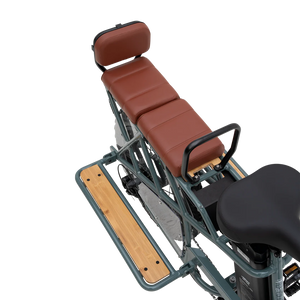 Brown eBike seat pad accessory for Murf Cargo, product image showing padded seat in brown color.