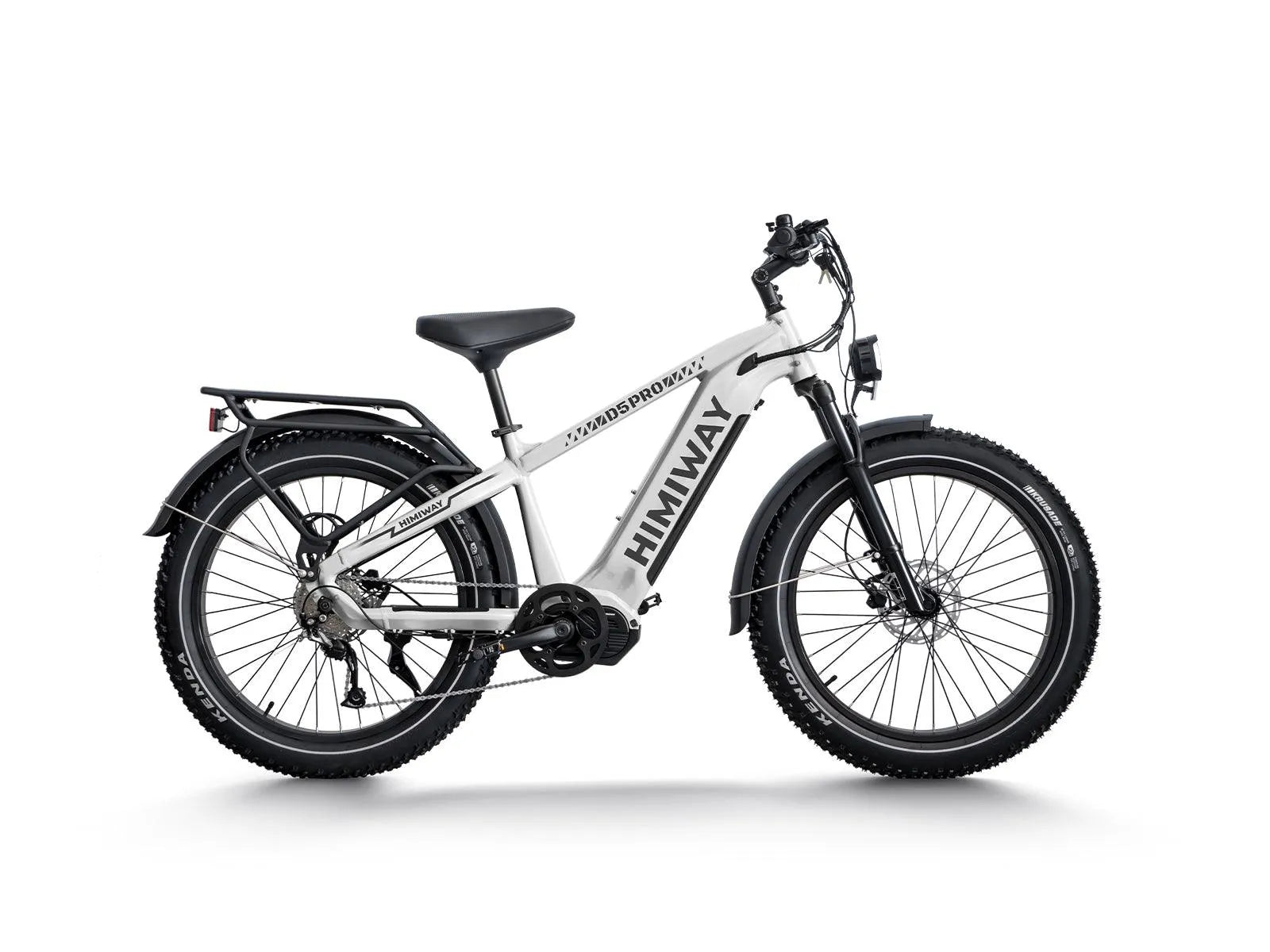 White Himiway D5 Pro Step Over electric bike, side view, displayed on a plain background.