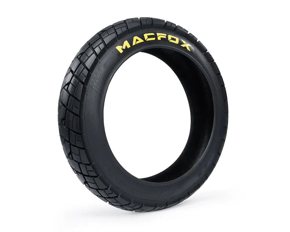 A 20x5 inch eBike tire designed for the Macfox Huntsman, shown in a close-up product image highlighting its tread pattern and robust construction.