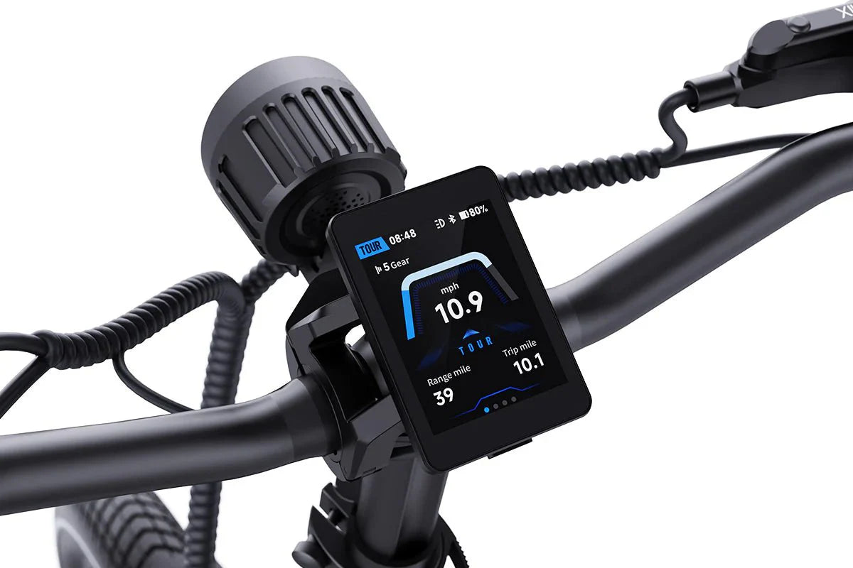 Blix Vika X electric folding step-thru eBike in green, 500W motor, compact design, product image.