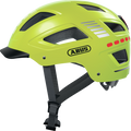 Yellow Abus Hyban 2.0 LED eBike helmet, size large, displayed in-store with visible LED light and ventilation openings.
