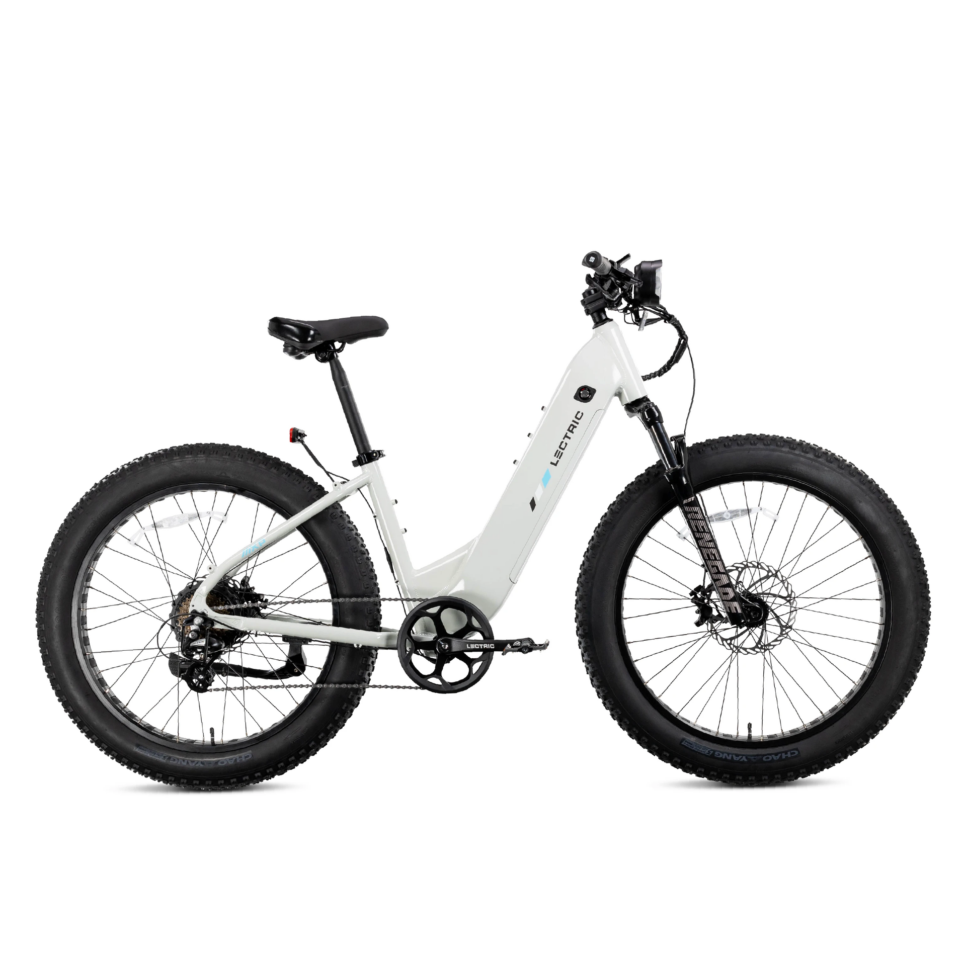 Lectric XPeak2 eBike in Stratus White, side view, product image