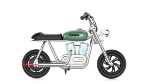 Green eMOTO Hyper Gogo Pioneer 12 Plus electric bike without training wheels, product image, app-enabled model