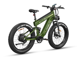 Side view of the Freesky Alaska Pro M-520 eBike in black, showing its fat tires, front suspension fork, and battery integrated into the frame.