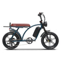 Retro blue KASEN Kabbit Plus 2.0 electric bike with 1000W motor, 20x4 fat tires, and e-moto style design.