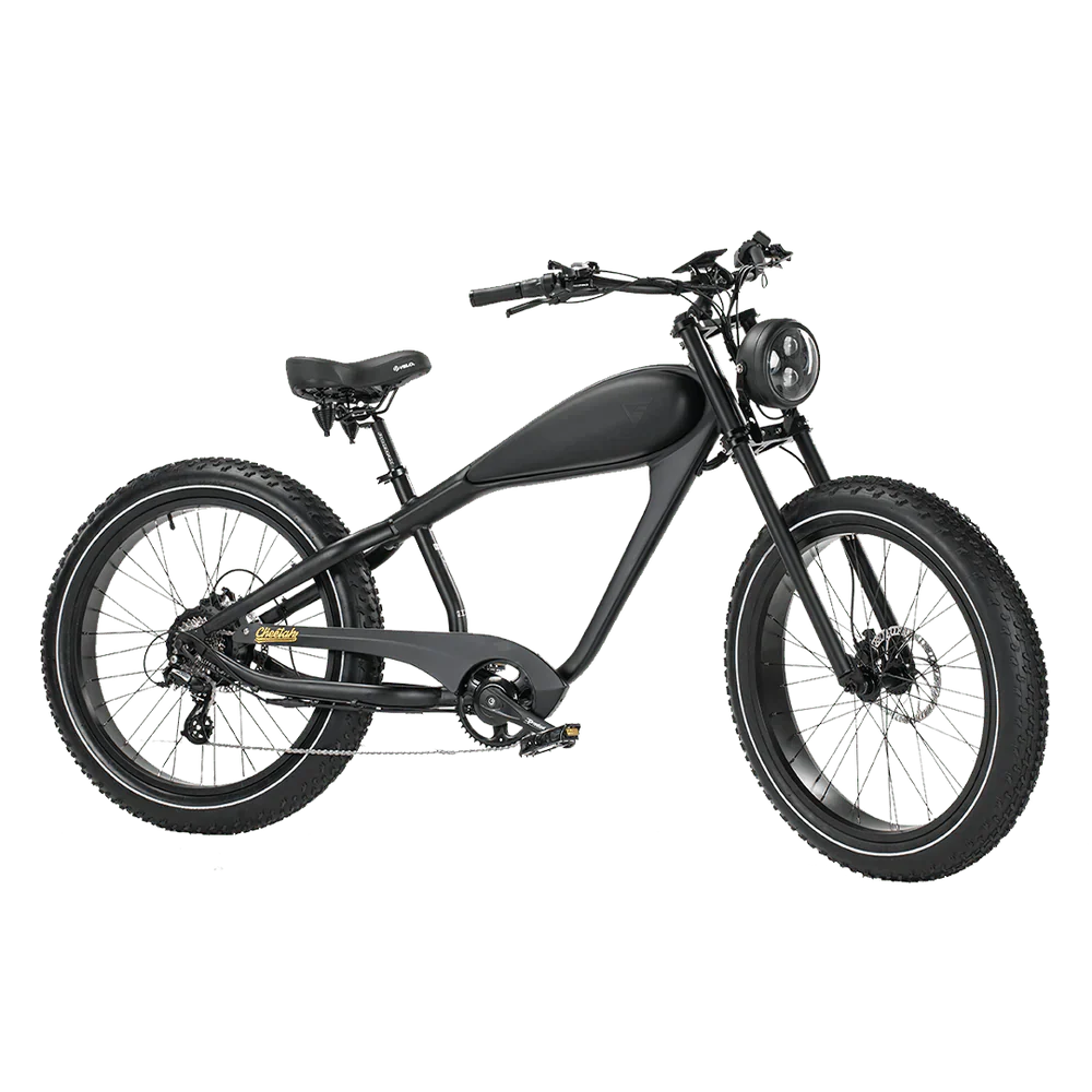 REVI Cheetah PLUS 750w Step Over Ebike 26x4 Fat Tire Electric Vintage eBike - Fat Tire Cruiser eBike - REVI|BLACK48V1|3000 eBike Super Shop