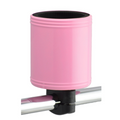 The Kroozie - Kroozer Cups 2.0 insulated cup holder attached to a bicycle handlebar, holding a beverage can.