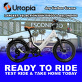 Urtopia Joy eBike in creme color, side view, ready to ride, product image on white background