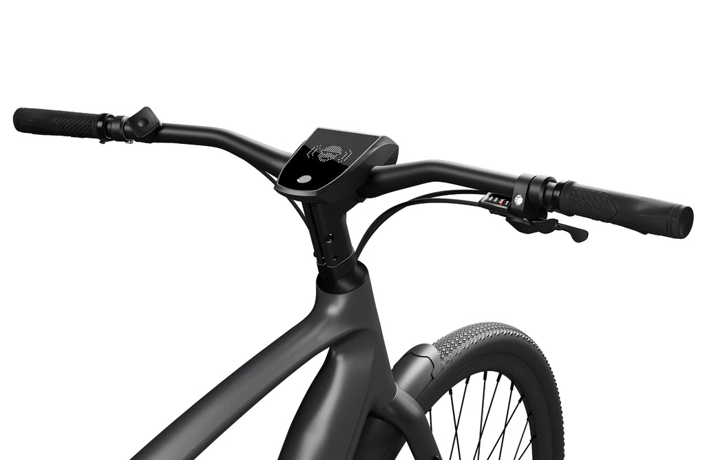 Matte black Urtopia Carbon 1 Pro eBike side view showcasing sleek frame design and integrated components.