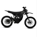 Black eMOTO Strike SRPNT X3 electric motorcycle, side view, on a plain background