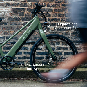 Lectric XPress Lite electric bike in Pine Green, side view, size 6