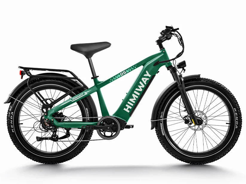 Green HIMIWAY Zebra 750W Step Over electric fat tire mountain bike, 26x4 tires, assembled in store, product image.