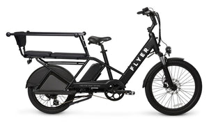Black RADIO FLYER Via Pro 750w Step Thru electric cargo eBike with 24x2.4 street tires, shown in product image.