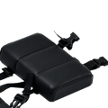 Revi Passenger Seat Pad in black, shown from a side angle highlighting its contoured shape and textured surface.