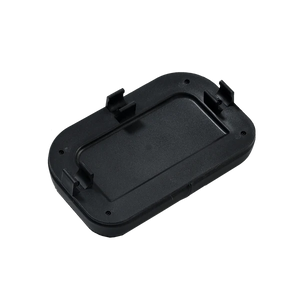 Black motorcycle seat with attached passenger backrest, shown from a side angle against a white background.