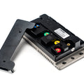 Stomp Ebox 80A FarDriver Controller, black rectangular electronic device with multiple colored wires and connectors attached, displayed on a white background.