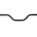 Stomp Ebox Alloy Handlebar, silver, stock product image showing straight alloy handlebar with black grips and mounting hardware.