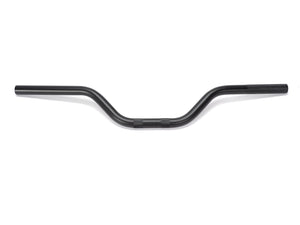 Stomp Ebox Alloy Handlebar, silver, stock product image showing straight alloy handlebar with black grips and mounting hardware.
