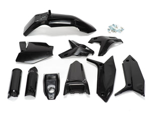 Stomp Ebox Black Plastics Kit, product image showing a set of black plastic body panels arranged on a white background.