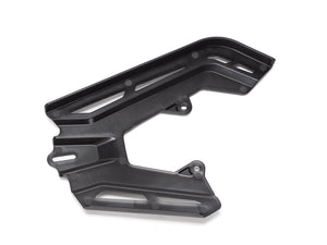 Stomp Ebox chain guard in black, side view showing mounting points and protective design.