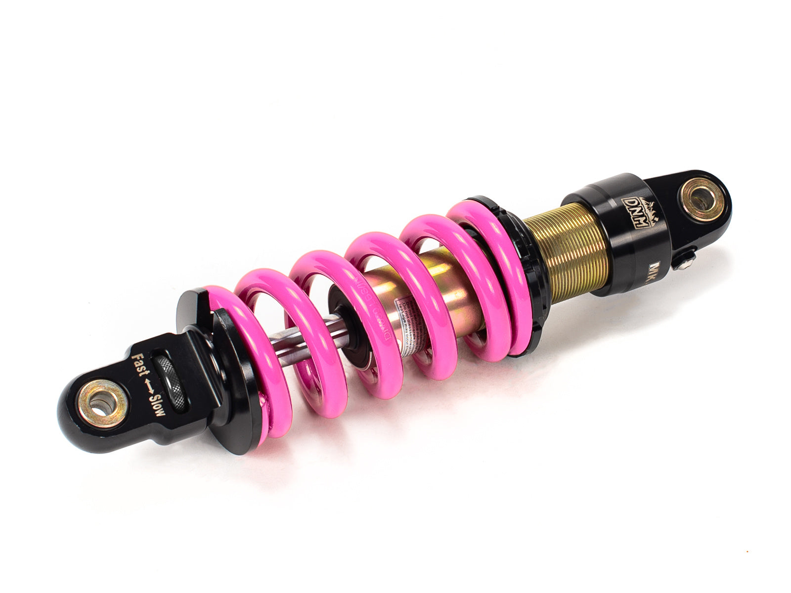 Stomp Ebox DNM 270mm rear shock absorber, black and silver, shown against a white background.