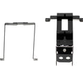 Stomp Ebox Dragster battery cradle, black metal frame with mounting holes, shown on a white background.