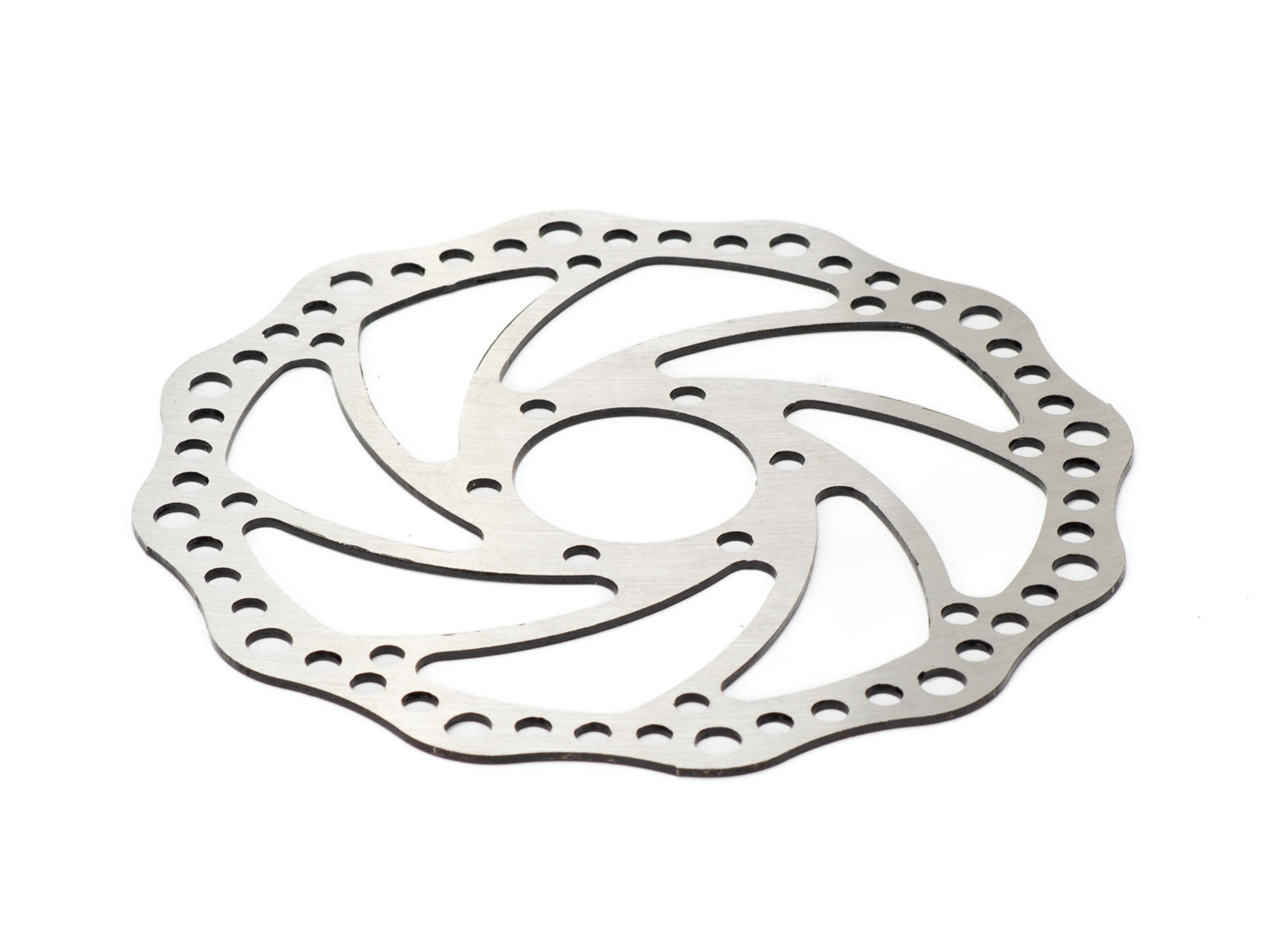 Stomp Ebox Dragster brake rotor, circular metal disc with drilled holes, shown on a white background.