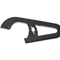 Stomp Ebox Dragster chain guard, black metal component with mounting holes, shown on a white background.