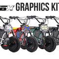 Stomp Ebox Dragster EBX 60R graphics kit displayed on a white background, showing colorful decals and stickers designed for the EBX 60R model.