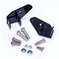 Stomp Ebox Dragster foot peg mount, black metal bracket with mounting holes, shown on a white background.