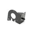 Stomp Ebox Dragster motor mount plate, rectangular metal plate with multiple holes for mounting, shown on a plain white background.