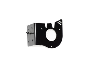 Stomp Ebox Dragster motor mount plate, silver metal component with multiple holes for mounting, displayed on a white background.