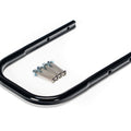 Stomp Ebox Dragster RS subframe, black metal motorcycle frame component, displayed on a white background.