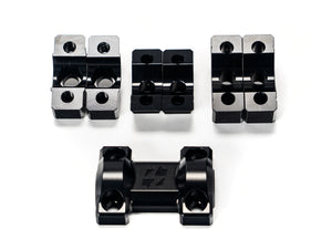 Stomp Ebox Dragster RS Suspension Upgrade Kit components displayed on a white background, including shock absorbers, mounting hardware, and springs.