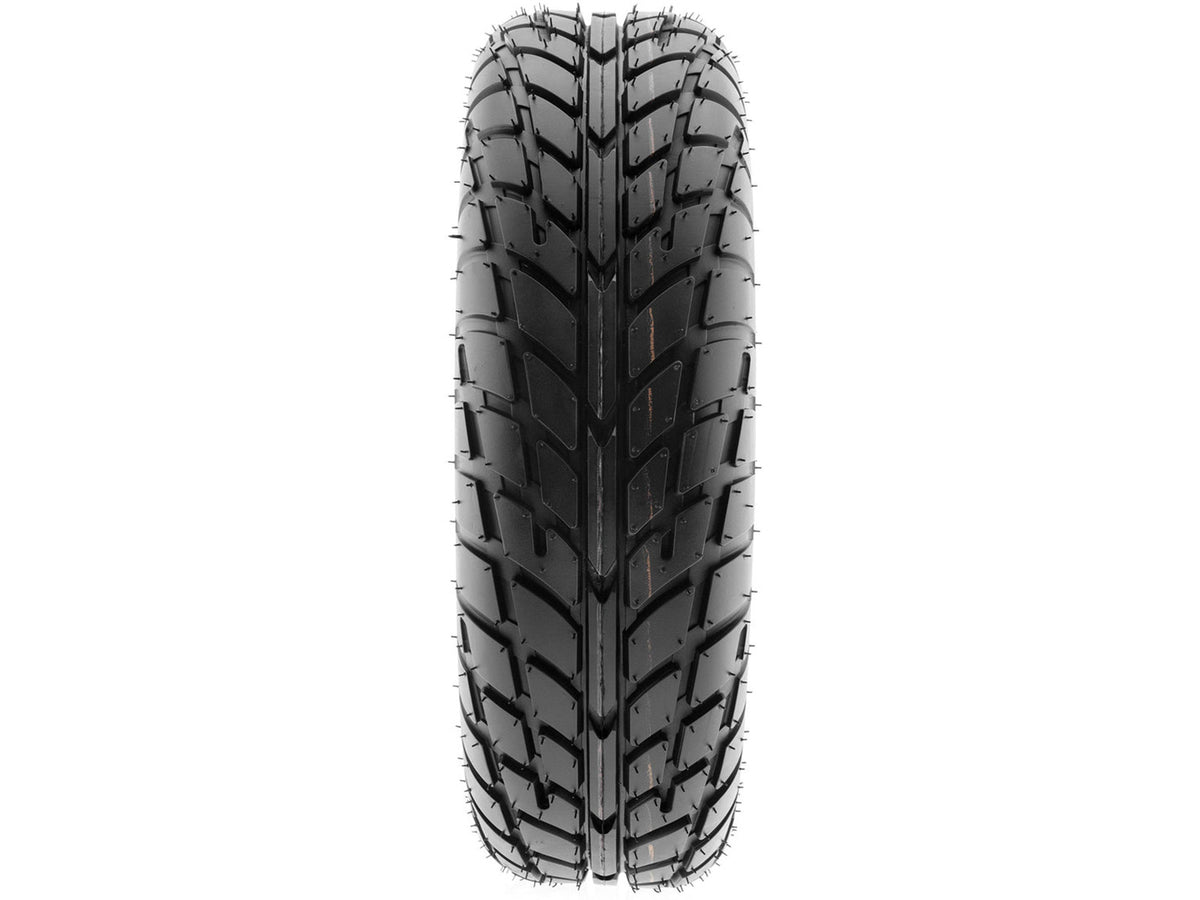 Side view of the Stomp Ebox Dragster street tire showing tread pattern and black rubber finish.