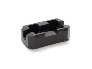 Stomp Ebox handlebar pad in black with white logo, shown mounted on handlebars against a plain background.