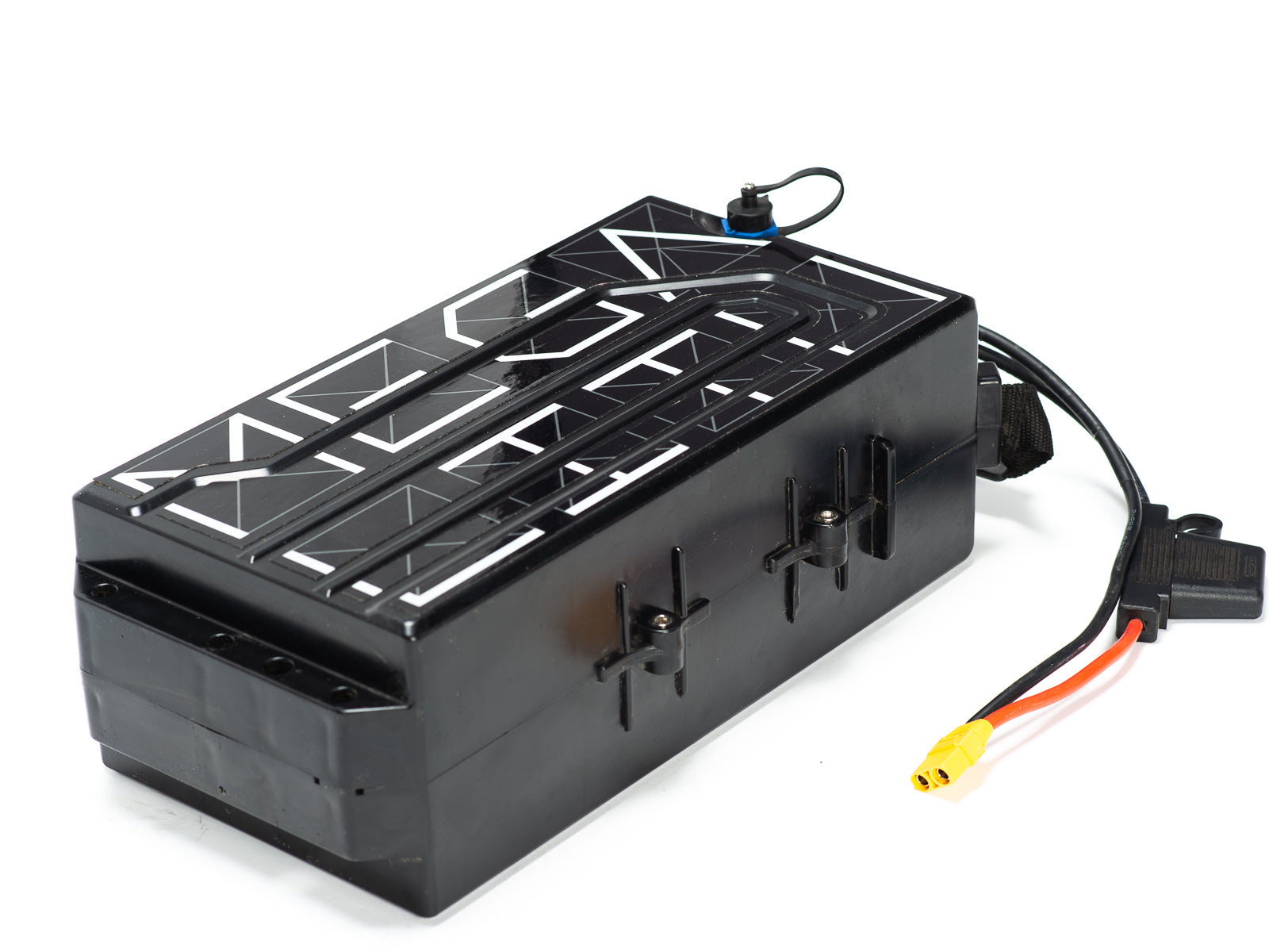 Stomp Ebox Megalith 72V Battery & Charger Kit showing the battery pack and charger unit on a white background.