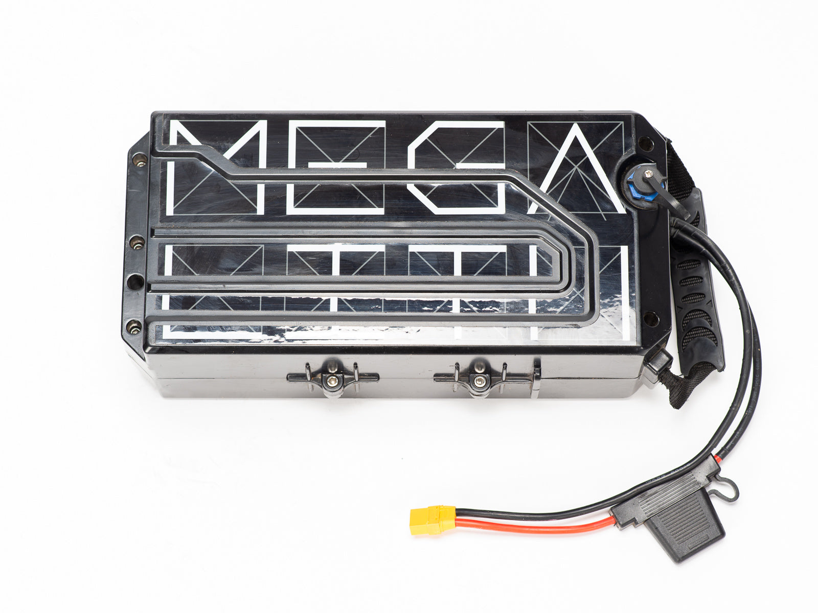 Stomp Ebox Megalith 72V Battery & Charger Kit showing the battery pack and charger unit on a white background.
