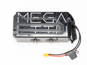 Stomp Ebox Megalith 72V Battery & Charger Kit showing the battery pack and charger unit on a white background.