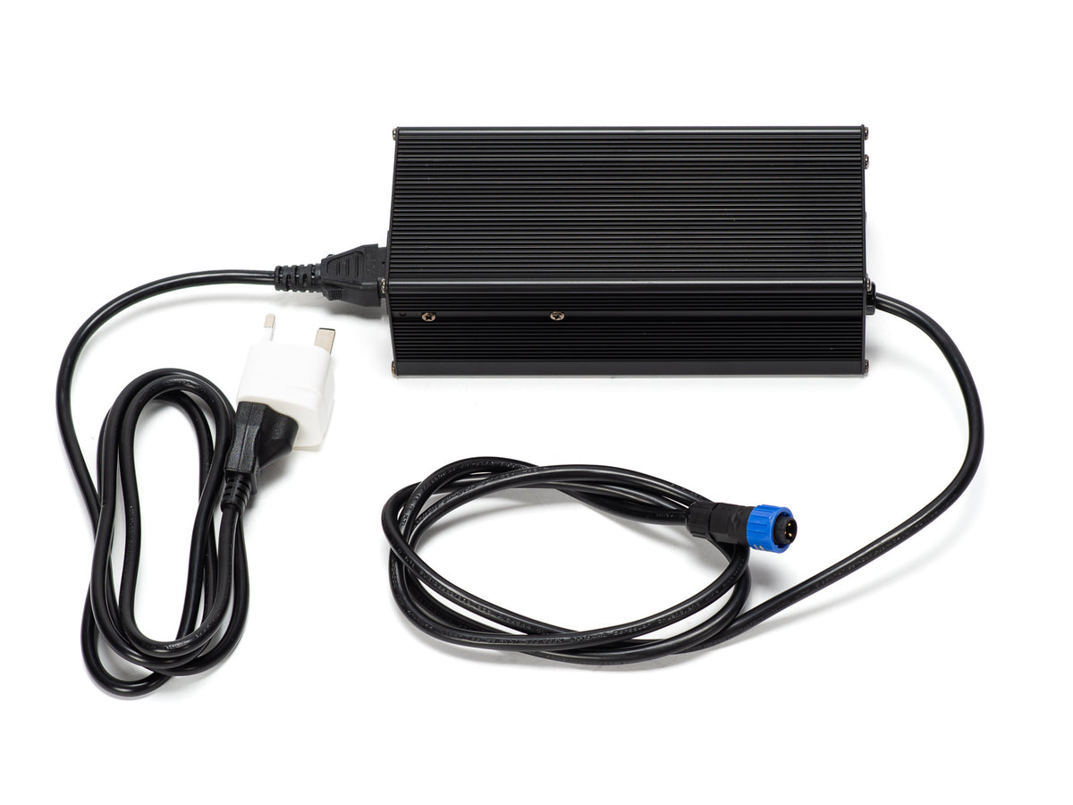 Stomp Ebox Megalith 72V Battery & Charger Kit showing the battery pack and charger components on a white background.