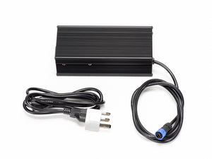 Stomp Ebox Megalith 72V Battery & Charger Kit showing battery pack and charger unit on a white background